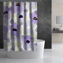 Шторка для душа Цветочная абстрактная геометрия, цвет: 3D-принт — фото 2