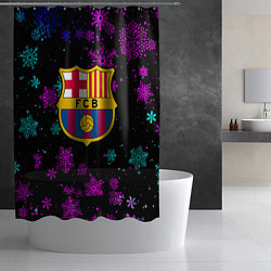 Шторка для душа Барселона неоновые снежинки, цвет: 3D-принт — фото 2