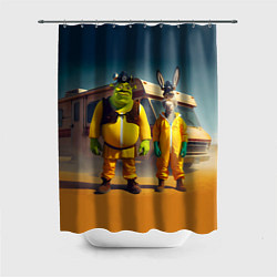 Шторка для душа Шрек и Данки пустились во все тяжкие, цвет: 3D-принт