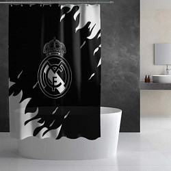 Шторка для душа Реал Мадрид белый огонь, цвет: 3D-принт — фото 2