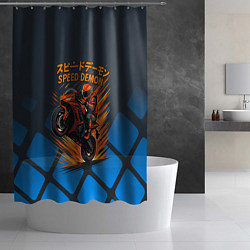 Шторка для душа Speed demon байкер, цвет: 3D-принт — фото 2