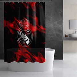Шторка для душа Real Madrid красный огонь, цвет: 3D-принт — фото 2