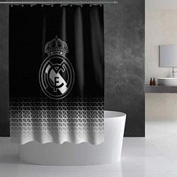 Шторка для душа Реал Мадрид текстура геометрия, цвет: 3D-принт — фото 2
