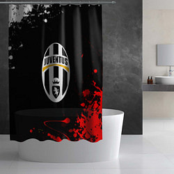 Шторка для душа Ювентус краски текстура всплеск, цвет: 3D-принт — фото 2