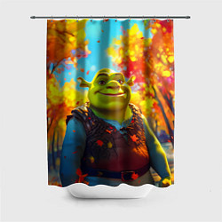 Шторка для душа Шрек осенний фон, цвет: 3D-принт