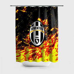 Шторка для душа Ювентус огненные краски текстура, цвет: 3D-принт