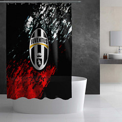 Шторка для душа Juventus краски штрихи текстура, цвет: 3D-принт — фото 2