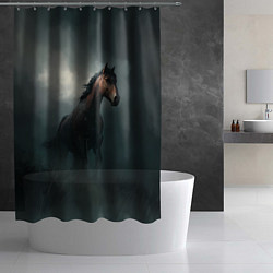 Шторка для душа Конь в тумане, цвет: 3D-принт — фото 2