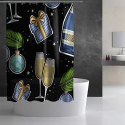 Шторка для душа Новогодний вайб, цвет: 3D-принт — фото 2
