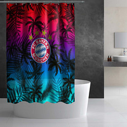 Шторка для душа Бавария Мюнхен неон тропики, цвет: 3D-принт — фото 2