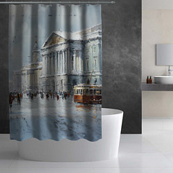 Шторка для душа Зимний Питер красками, цвет: 3D-принт — фото 2