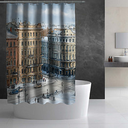 Шторка для душа Зимняя улица Питера, цвет: 3D-принт — фото 2