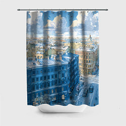 Шторка для душа Зимний утренний Питер, цвет: 3D-принт