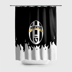 Шторка для душа Ювентус белый огонь текстура, цвет: 3D-принт