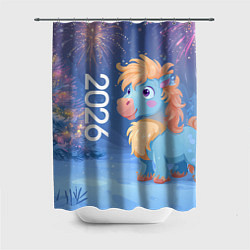 Шторка для душа Милая лошадка 2026, цвет: 3D-принт