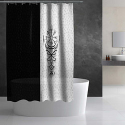 Шторка для душа Вегвизир и став бессмертия в рунах, цвет: 3D-принт — фото 2