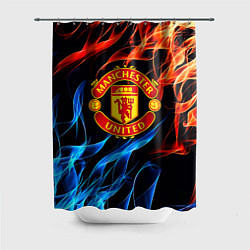 Шторка для душа Манчестер Юнайтед огонь битва, цвет: 3D-принт