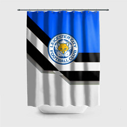 Шторка для душа Лестер сити геометрия полосы, цвет: 3D-принт