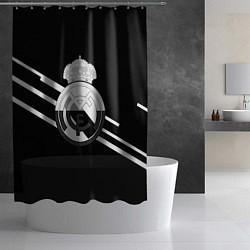 Шторка для душа Реал Мадрид полосы текстура линии, цвет: 3D-принт — фото 2