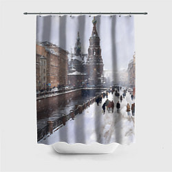 Шторка для душа Санкт-Петербург зима, цвет: 3D-принт