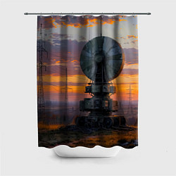 Шторка для душа Радиоэфир на закате, цвет: 3D-принт