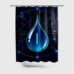 Шторка для душа Киберкапля группа крови I, цвет: 3D-принт