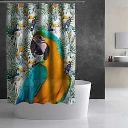 Шторка для душа Летний попугай, цвет: 3D-принт — фото 2