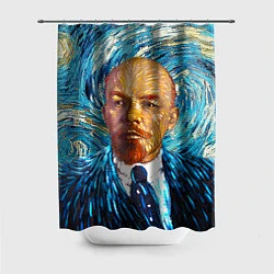 Шторка для душа Ленин Ван Гога, цвет: 3D-принт