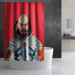 Шторка для душа Ленин космонавт, цвет: 3D-принт — фото 2