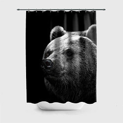 Шторка для душа Черно-белый медведь, цвет: 3D-принт