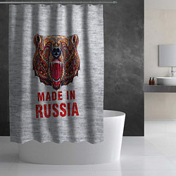 Шторка для душа Bear: Made in Russia, цвет: 3D-принт — фото 2