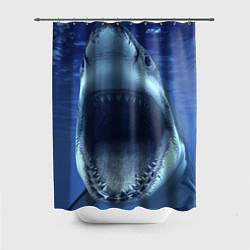 Шторка для душа Белая акула, цвет: 3D-принт