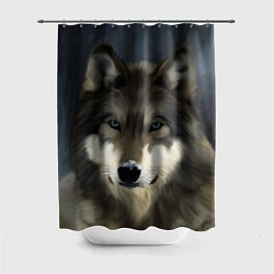 Шторка для душа Зимний волк, цвет: 3D-принт