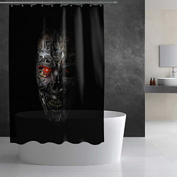 Шторка для душа Terminator Skull, цвет: 3D-принт — фото 2
