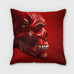 Подушка квадратная Красный череп, цвет: 3D-принт