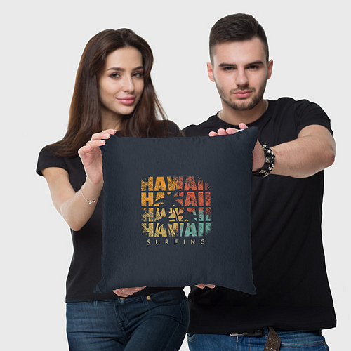 Подушка квадратная Hawaii Surfing / 3D-принт – фото 3