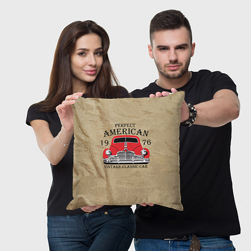 Подушка квадратная American retro auto / 3D-принт – фото 3