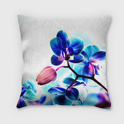 Подушка квадратная Фиолетовая орхидея, цвет: 3D-принт