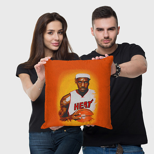 Подушка квадратная LeBron James: Heat / 3D-принт – фото 3