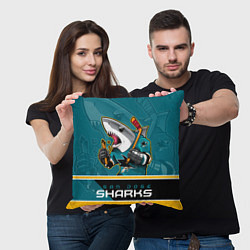 Подушка квадратная San Jose Sharks, цвет: 3D-принт — фото 2
