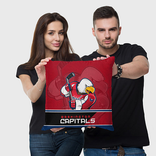 Подушка квадратная Washington Capitals / 3D-принт – фото 3