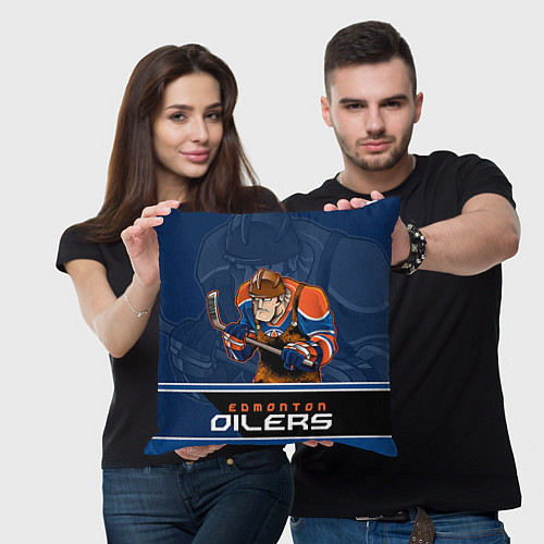 Подушка квадратная Edmonton Oilers / 3D-принт – фото 3