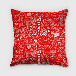 Подушка квадратная Valentine Pattern, цвет: 3D-принт