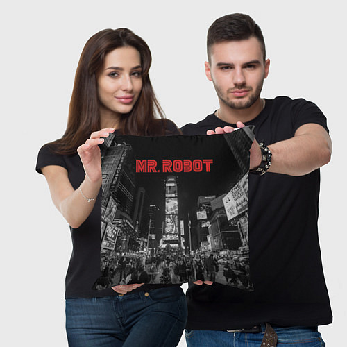 Подушка квадратная Mr. Robot City / 3D-принт – фото 3