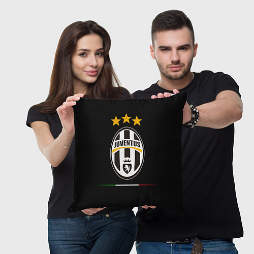 Подушка квадратная Juventus: 3 stars / 3D-принт – фото 3