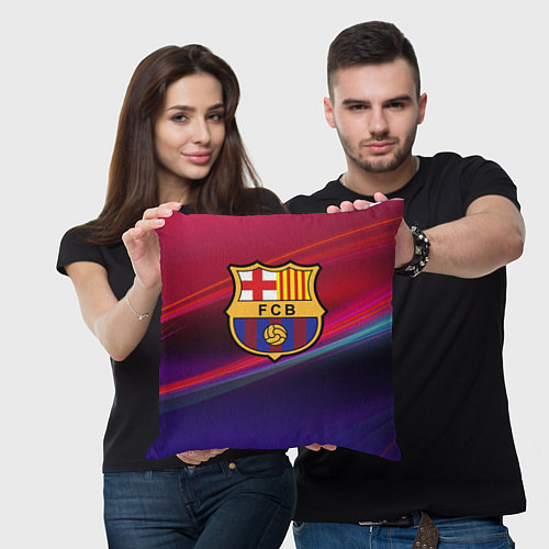 Подушка квадратная ФК Барселона / 3D-принт – фото 3