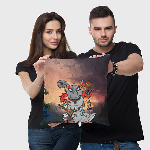 Подушка квадратная Фан Клокверк из Доты / 3D-принт – фото 3