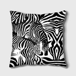 Подушка квадратная Полосатая зебра цвета 3D-принт — фото 1