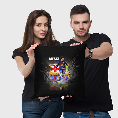 Подушка квадратная Messi FCB / 3D-принт – фото 3