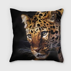 Подушка квадратная Глаза леопарда, цвет: 3D-принт